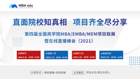 【預告】復旦大學MBA應(yīng)邀出席第四屆MBA項目聯(lián)展暨在線直播峰會