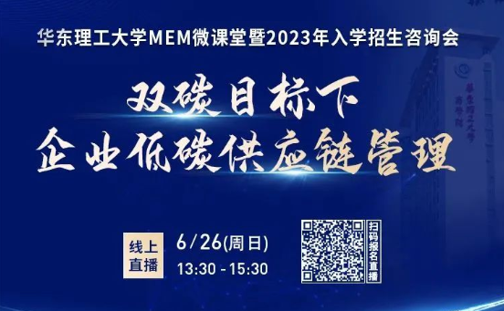 @2023考生 | 四大理由！不容錯(cuò)過的華理MEM微課堂暨2023入學(xué)招生咨詢會