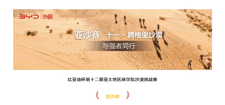 沙12｜比亞迪杯第十二屆亞太地區(qū)商學(xué)院沙漠挑戰(zhàn)賽沙鷗院校獲獎(jiǎng)名單