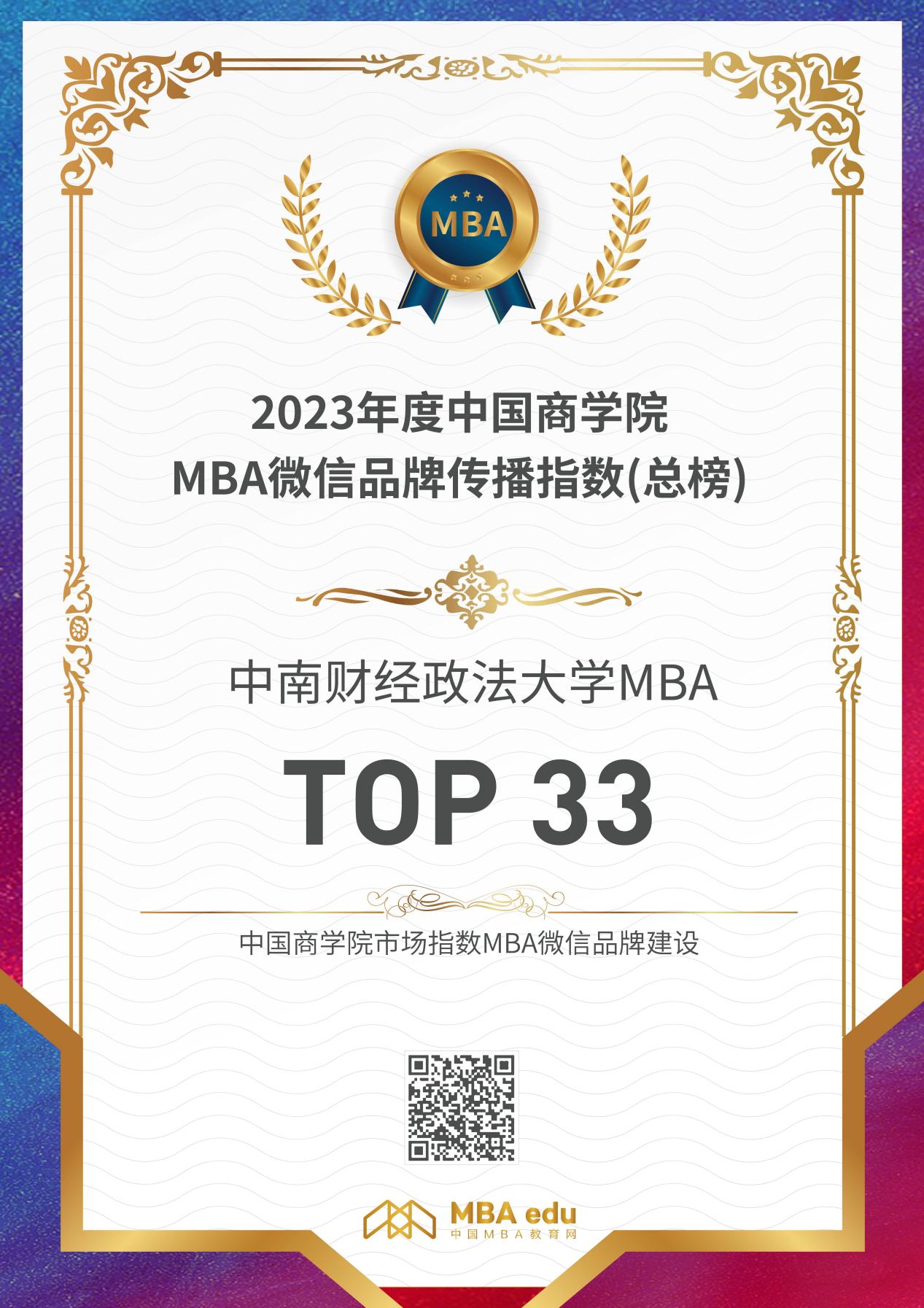 喜報 | 中南財經政法大學工商管理學院MBA教育中心榮獲2023央廣網MBA教育年度大會多項榮譽
